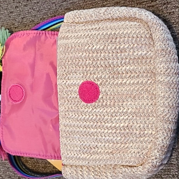 SMALL CUTE STRAW HAND BAG WITH COLORFUL POM POM - Picture 11 of 12